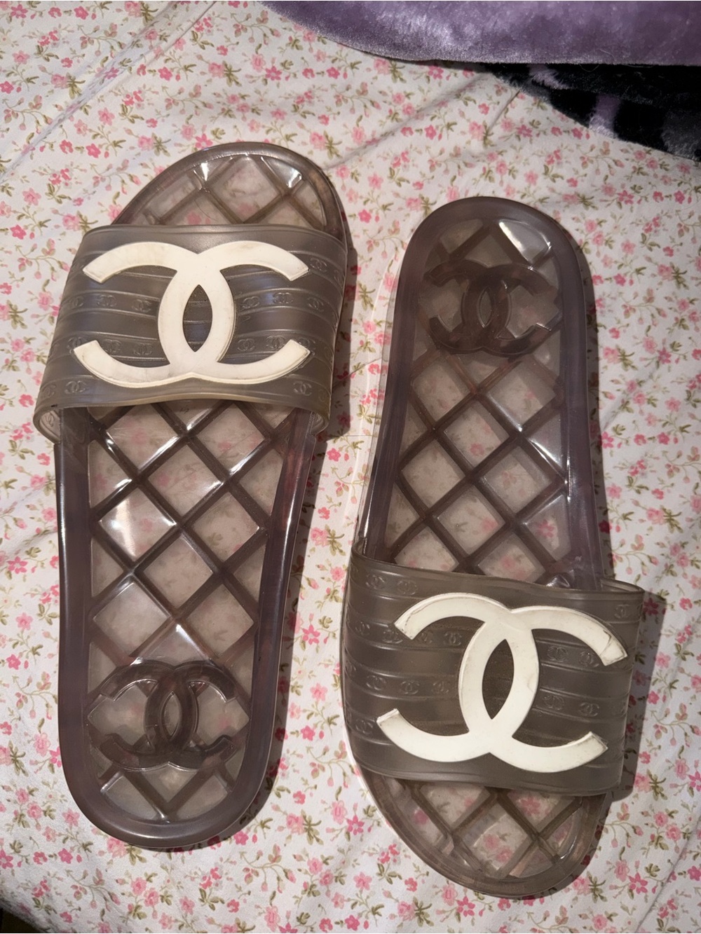 The cutest Chanel translucent slides AUTHENTIC!!😍